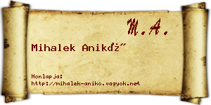 Mihalek Anikó névjegykártya